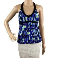 Nike Racerback Tankini Top Size S Blue Print