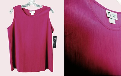 MAGGIE SWEET MAGENTA/DEEP ROSE POLY YORYU TANK, NWT, BUST ABOUT 40 1/2'', SIZE M