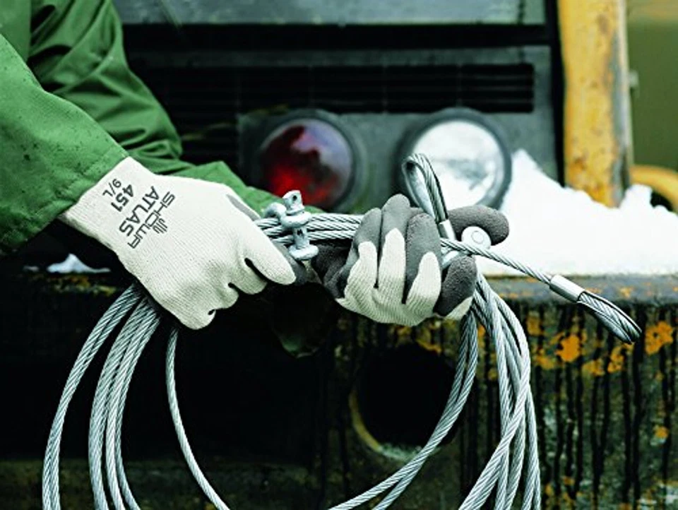 12- Guantes de trabajo Showa 451 térmicos aislados para clima frío recubiertos de palma cálidos de invierno Foto 3 de 4