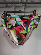 NWT Bar III Women's Tropic High Rise Side Shirred Bikini Size XL 40 10HL150