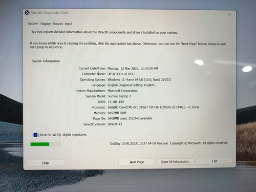 MICROSOFT SURFACE LAPTOP 3 WINDOWS 11 , 256GB SSD , 8G RAM - CRACKED SCREEN - Picture 4 of 24