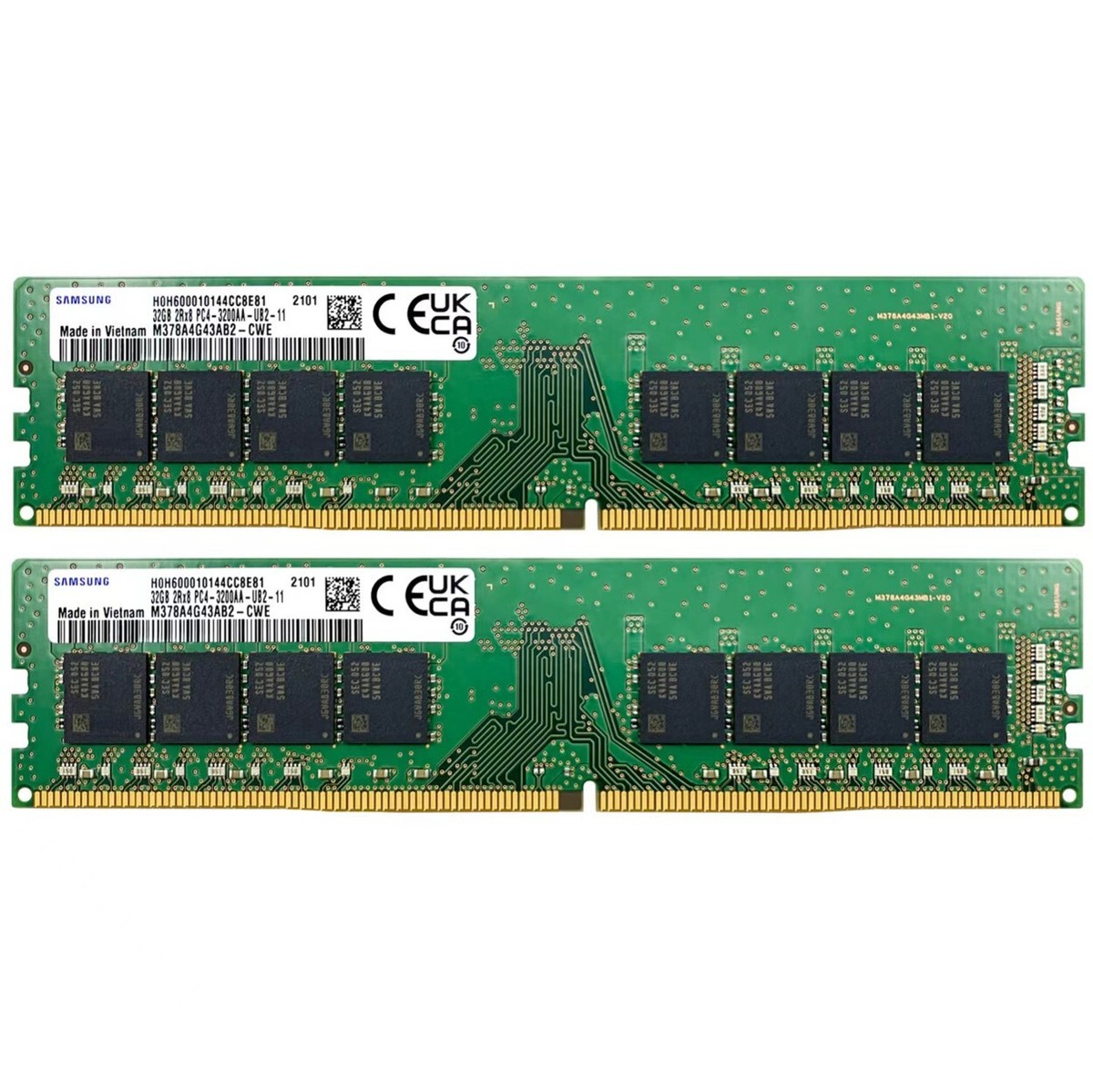 Samsung 64GB (2X32GB) DDR4 3200MHz PC4-25600 UDIMM Memory Ram