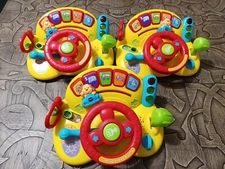 Lot of 3 VTech Turn & Learn Driver Toys Pretend Play Lots of Fun Features Works