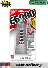 E6000 231020 Adhesive with Precision Tips, 1.0 fl oz