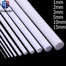 1/2/3/5/10/15mm ABS Styrene Plastic Round Rod Bar Strip Plasticard Long 250mm