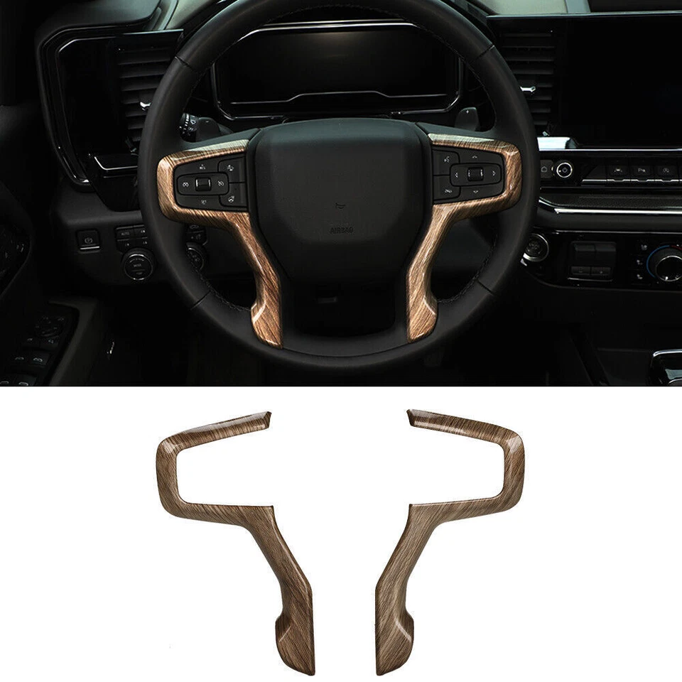 Center Console Interior Dash Trim For Chevy Silverado 2022-2025 Wood Grain 12pcs - Image 4 of 4