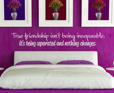 Wall Decal Art Sticker Quote Vinyl Letter True Friendship Being Inseparable FR20