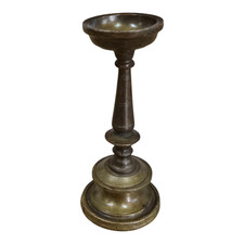 Vintage Old Antique Heavy Brass Rare Oil Lamp / Diya / Candle Stand Collectible