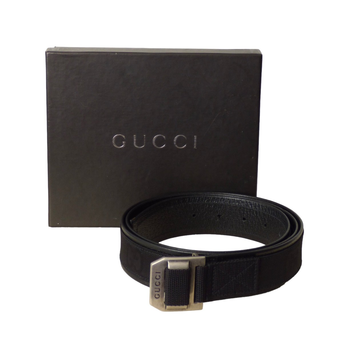 GUCCI - Black Nylon Logo Belt, Size 40 | eBay