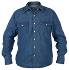 Duke Quality New Mens Blue Denim Shirt Long Sleeve Casual Classic Western