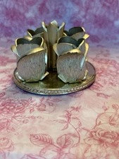 Vintage Avon Gold-Tone Lotus Lipstick Holder – Rotating Flower Design