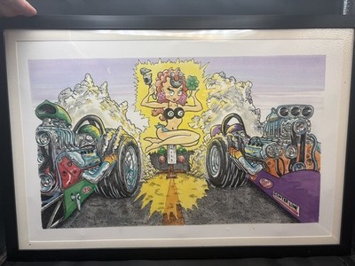 Britt Madding Hot Rod Rat Rod Dragster Drag Race Framed Print Man Cave Garage