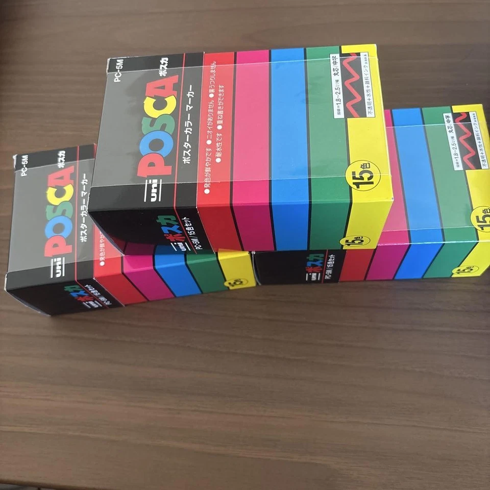 Juego de 3 juegos de rotulador a base de agua Posca Medium 15 colores PC5M15C Mitsubishi Pencil Foto 4 de 4