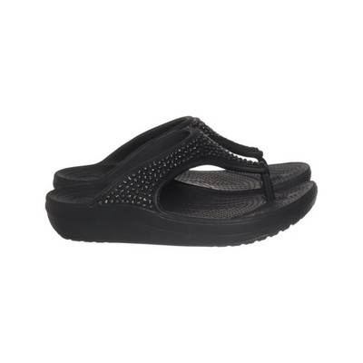 Crocs, Flip Flops, Größe: 34/35, Polyurethan, Schwarz, Damen #2dV
