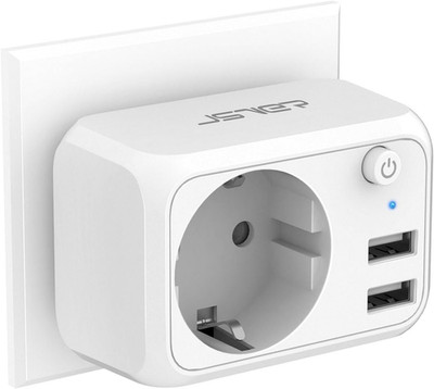 JSVER USB Steckdose 4000W Mit 2 USB Anschluss,Steckdosenadapter USB Adapter Stec