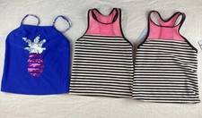 Girls Cat  Jack Tankini Swim Top Dance Lot M 7-8 UPF 50 