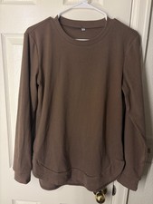 Brown Long Sleeve Womens Sweatshirt Size S