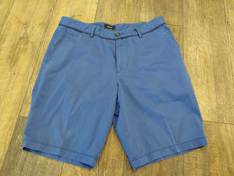 Hugo Boss Shorts Mens Size 32 Blue Stretch Chino Flat Front Casual