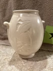 Weller Velva White 1928-33 Vintage Art Deco Pottery Handled Ceramic Vase