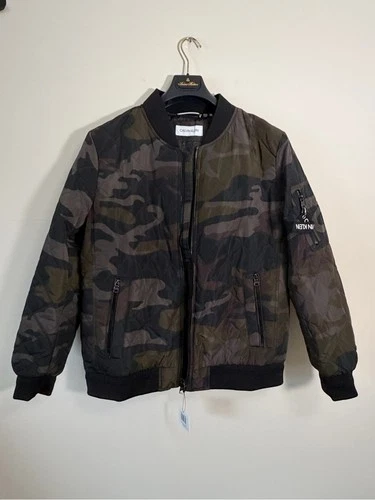 Calvin Klein Men's Quilted Camo Bomber Jacket XL Olive Black NWT - product listing photo