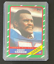 Harry Carson, 1986 Topps, #152, New York Giants, SHARP CORNERS HIGH GRADE