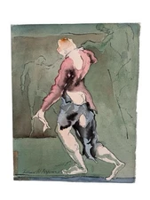 William Hugh Ferguson (1905-1985) Mid Century Human Form Watercolor Painting