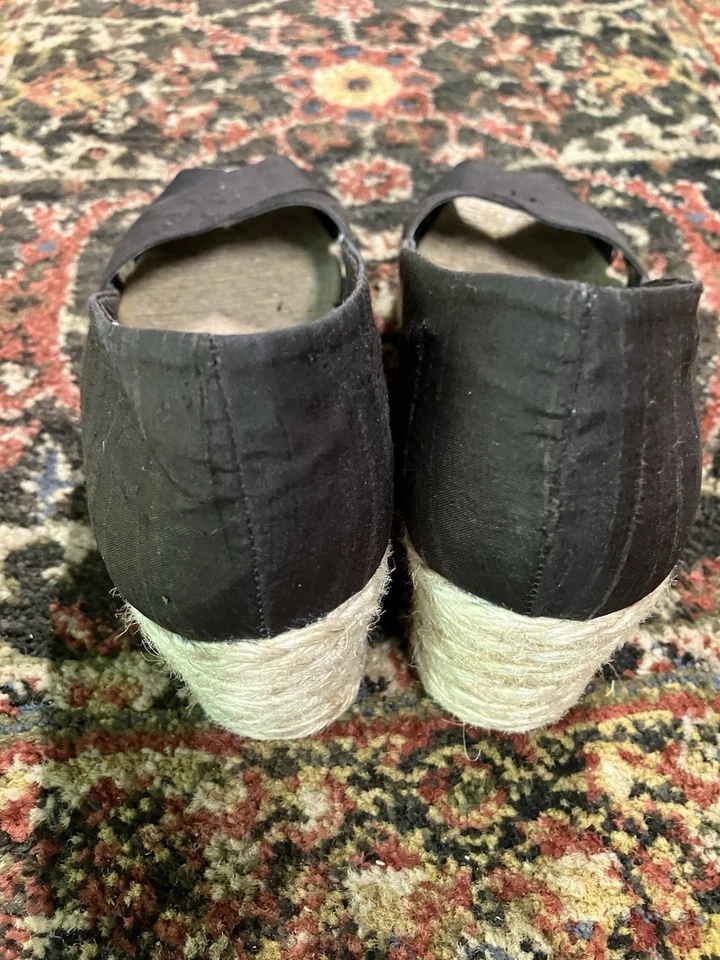 2 Pair Wedge Brown Espadrille Sz 8 Shoes: Ralph Lauren -silk; White Mtn. -canvas - Image 4 of 4