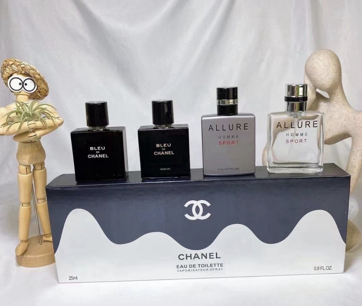 BLEU de CHANEL & ALLURE HOMME SPORT セット CHANEL Men's fragrance Gift Set 4x 25ml eau de toilette