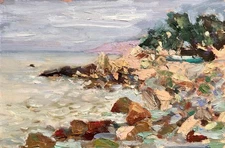 Painting Original Tenerife mountains  Impressionism Oil on Canvas by A.Shrub