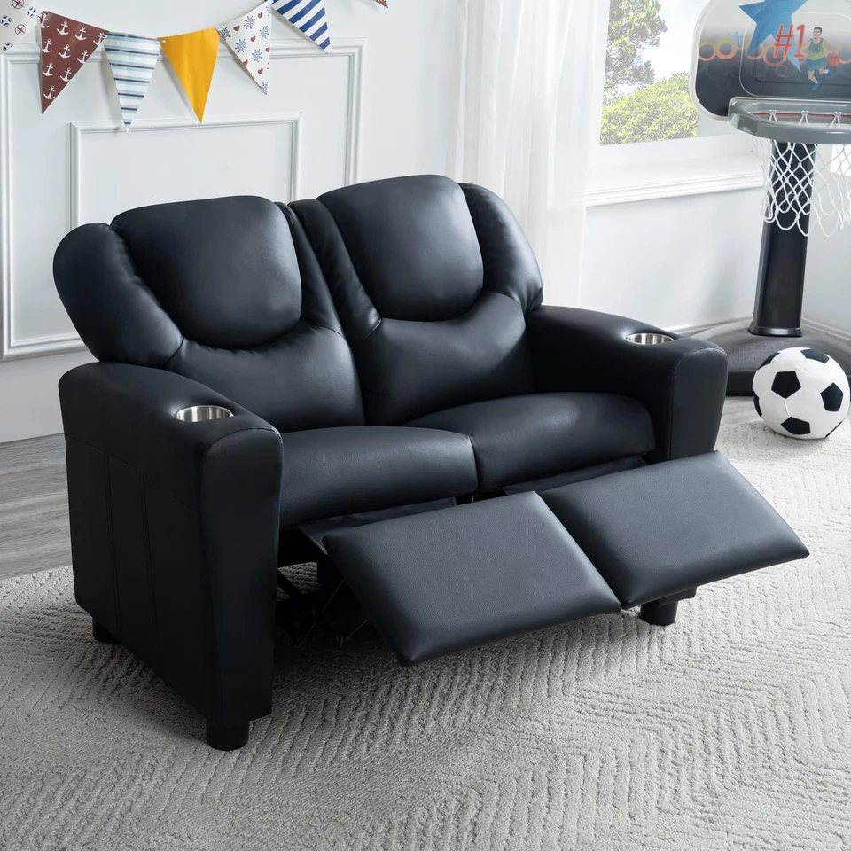 Suri Tufted Loveseat Negro/Loveseat/Pvc Foto 4 de 4