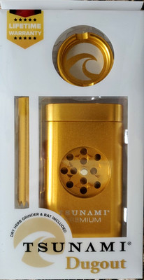 TSUNAMI PREMIUM MAGNETIC DUGOUT  GRINDER *USA* GOLD