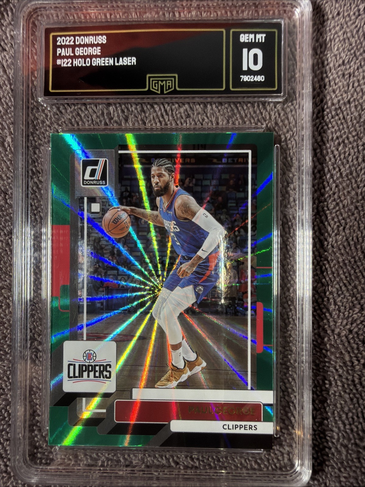 2022-23 Panini Donruss - Paul George #122 Holo Green Laser