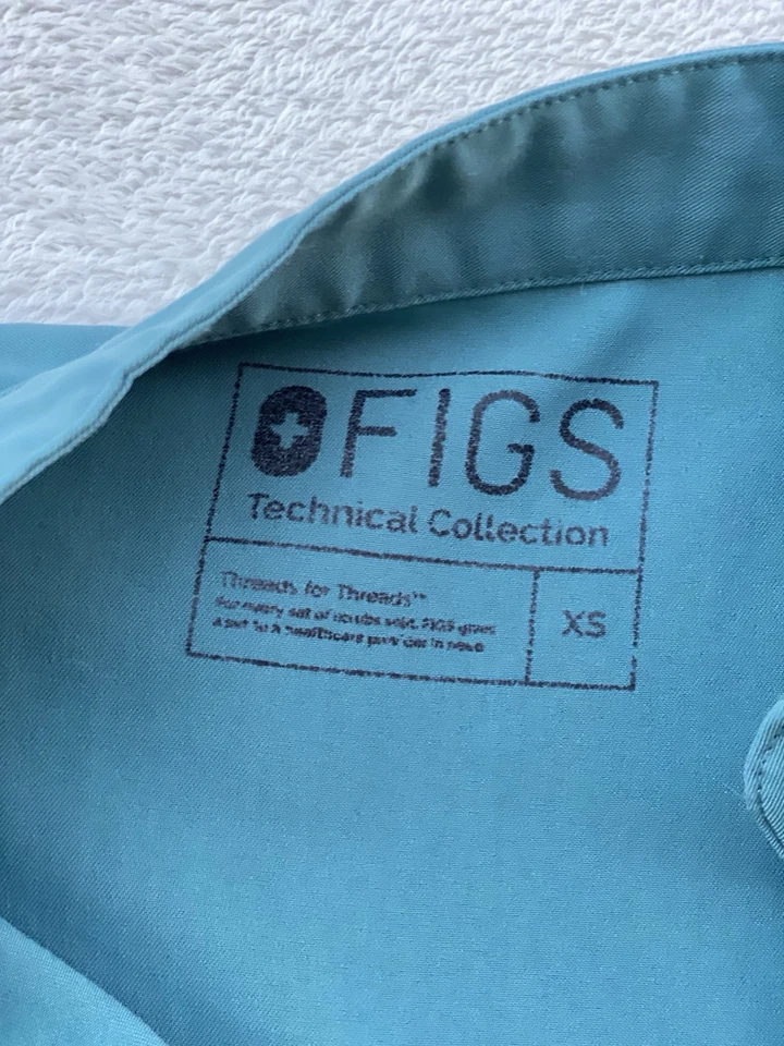 Mujer FIGS Colección Técnica Top + Inferior Bolsillos Extra Pequeños Verde Azulado Foto 4 de 4