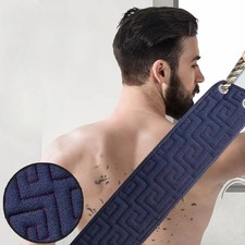 Exfoliating Back Scrubber Towel Strip Shower Bath Spa Skin Body Wash Cloth Soft