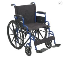 Drive Medical Blue Streak Manual Wheelchair 20 Seat Blue