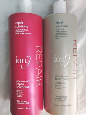 ION Repair Solutions Shampoo & Treatment Paraben-Free Vegan 33.8 fl oz