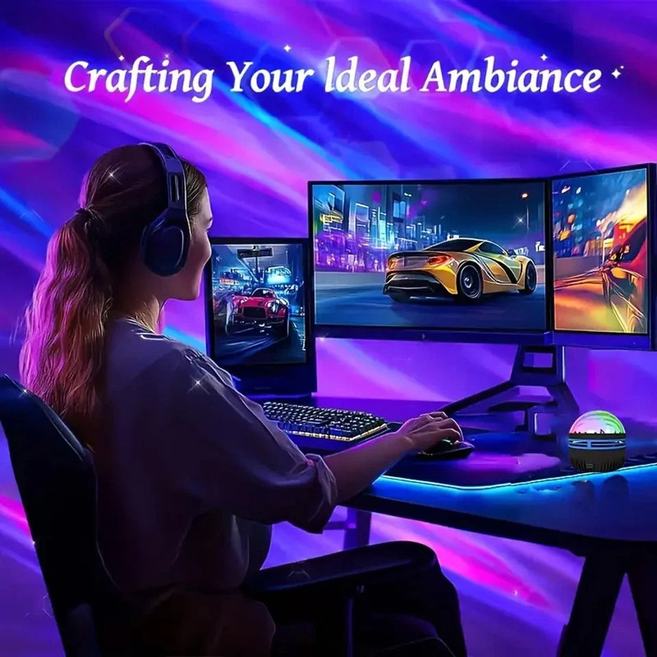 Polarlicht Sternenhimmel Projektor LED Lampe Galaxy Stern Nachtlicht Schlaflicht - Bild 3 von 4