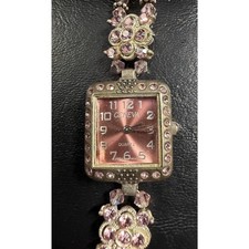 Geneva Black/White Beaded Watch Bracelet