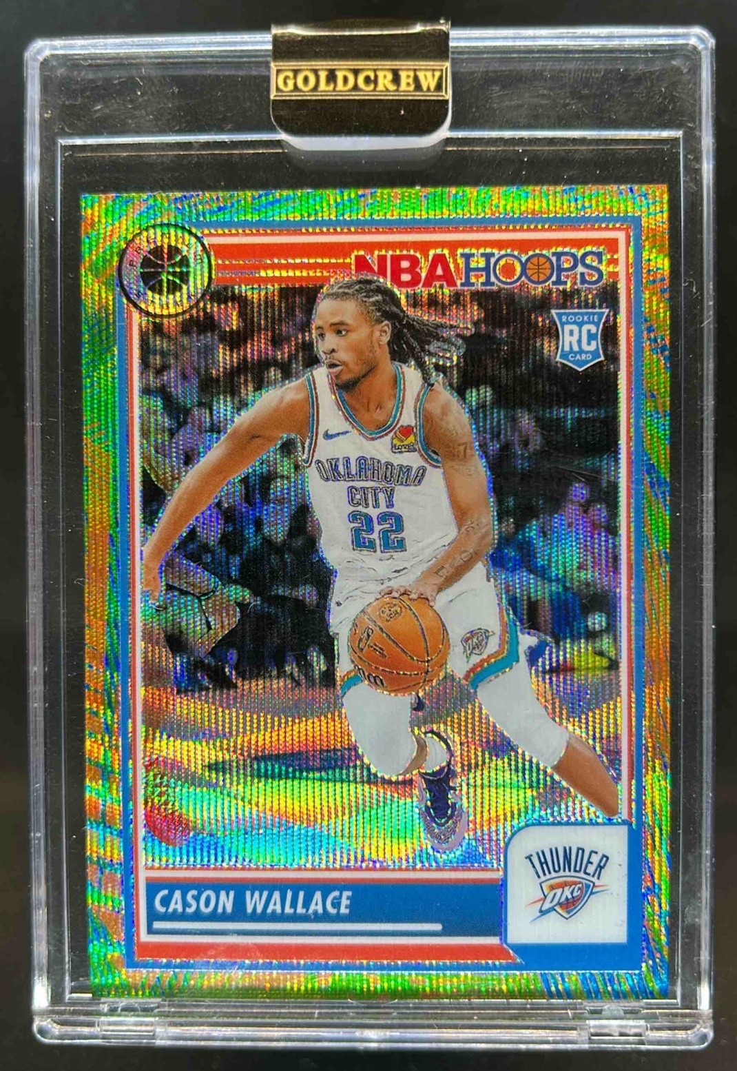 2023-24 Panini Hoops Premium Stock Cason Wallace RC Multi Wave Prizm #76 Thunder