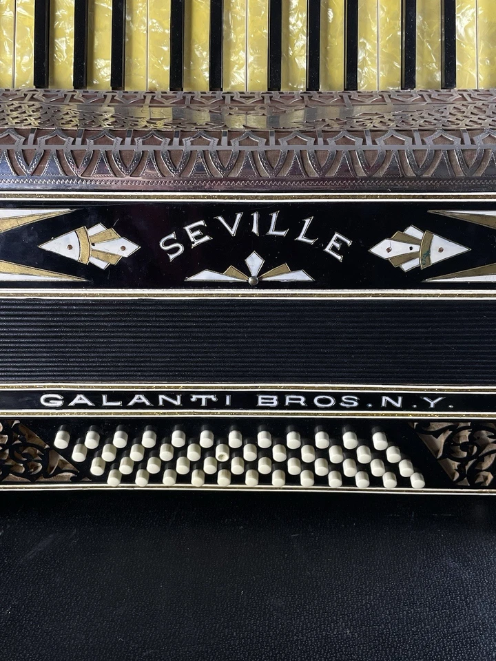 Seville Galanti Bros Accordion New York Eagle - 34 Key / 48 Bass Vintage w/ Case - Image 3 of 4