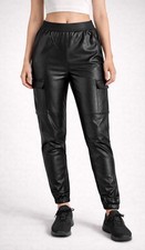 Mä/Da. Kunstleder Hose /Cargo Hose Schwarz glänzend Gr. XXL/DE44