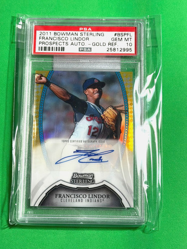 Francisco Lindor [Gold Refractor] #BSPFL 2011 Bowman Sterling Prospects Autographs card