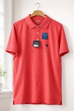 Croft Barrow Easy Care Pique Polo Shirt Coral Mens Size M NWT