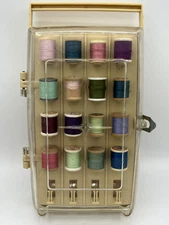 Vintage Avant Folding Storage Caddy Spool Thread Sewing Box Plastic & Extras
