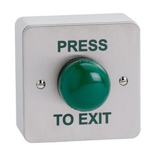 Image of Contract Locking CLS004S Press To Exit Green Dome Button Surface Mount