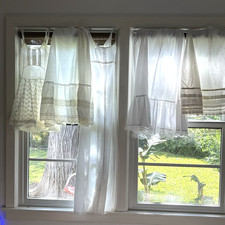 Vtg Cotton Slips Lot of 5 Petticoats Homemade Crochet Full Circle Skirt Gown