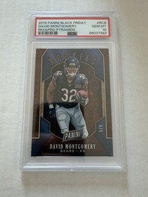 2019 Panini Black Friday Rookie David Montgomery #RC8 Pyramids 5/5 SSP PSA 10 GM