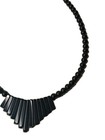 Vintage Art Deco Black Beaded Hematite Piano Fanning Necklace 28 Grams  — photo 4