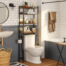 Over The Toilet Storage Rack, 4 Tier Bathroom Organizer Over Toilet, Freestan...