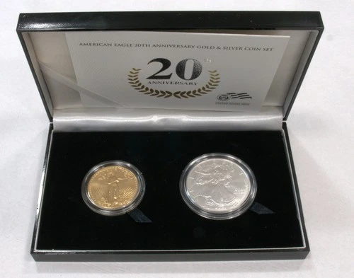 2006 American Eagle 20th Anniversary Gold & Silver Dollar Set